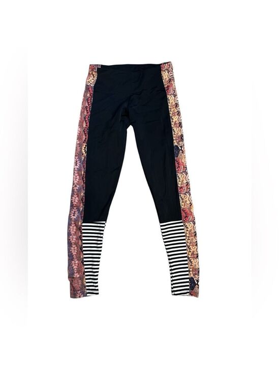 Onzie Pants - Free People x Onzie Multicolor Mix Print Stripe Aztec Patterned Leggings S/M